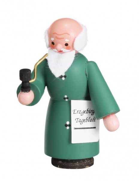 German Wooden Figurin Grandpa, green, 6 cm, Romy Thiel Deutschneudorf/ Erzgebirge