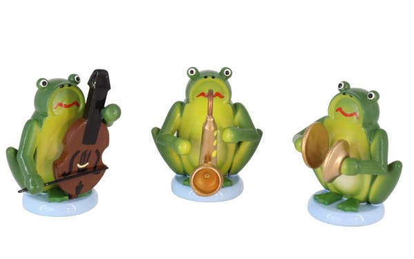 Froschmusikanten, farbig, 3 - teilig von SEIFFEN.COM