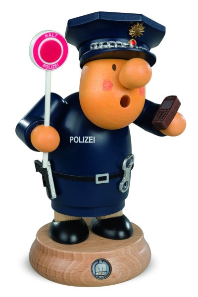Smoking man Müllerchen® policeman, 16 cm by Müller Kleinkunst