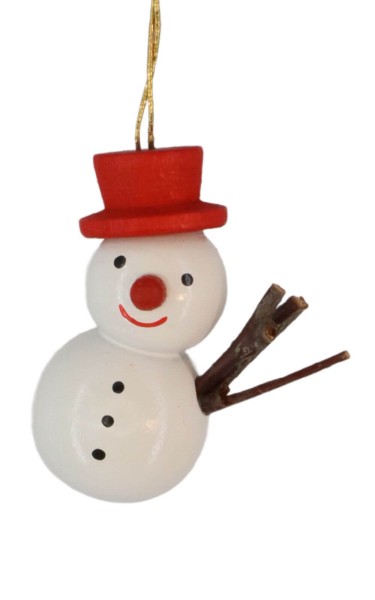 Christmas tree decoration snowman with red hat, 4 cm by SEIFFEN.COM