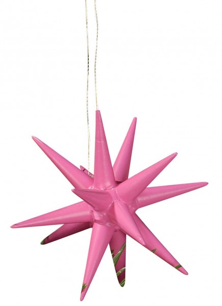Christbaumschmuck Weihnachtssterne pink, 4-teilig hergestellt von Albin Preißler_Bild1