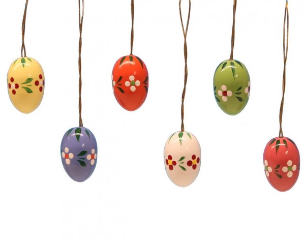 Easter eggs with flowers, 6 pieces, 2 cm by Figurenland Uhlig GmbH