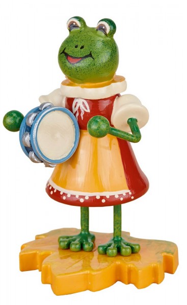 Frog girl with tambourine by Hubrig Volkskunst