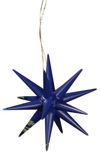 Christmas tree decorations made of wood, Christmas stars dark blue, 4-piece by Albin Preißler_pic1