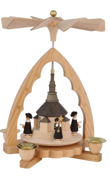 Weihnachtspyramide Seiffener Kirche, 19 cm von Richard Glässer_1