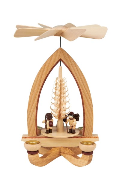 Christmas pyramid with forest people, 28 cm made by Heinz Lorenz Olbernhau/ Erzgebirge_Picture1