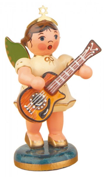 German Christmas Angel - guitar, 6,5 cm, Hubrig Volkskunst GmbH Zschorlau/ Erzgebirge