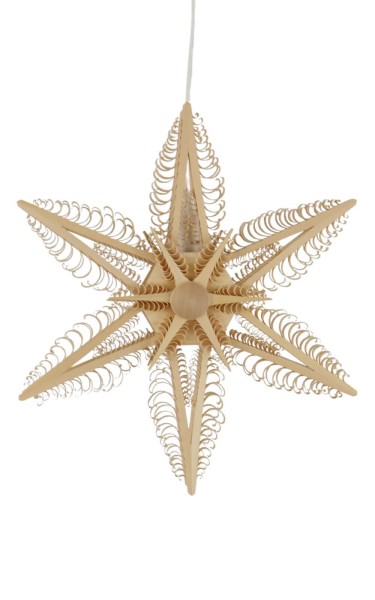 Window decoration wooden star with 6 chip trees, electrically illuminated by Martina Rudolph_1