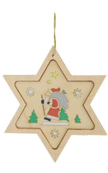 Christmas tree decoration star with diaphanous image of Santa Claus by Richard Glässer_1