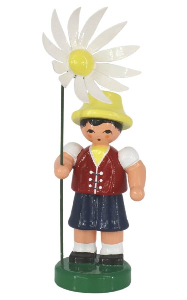 Flower boy Andre with white flower, 10 cm by Figurenland Uhlig