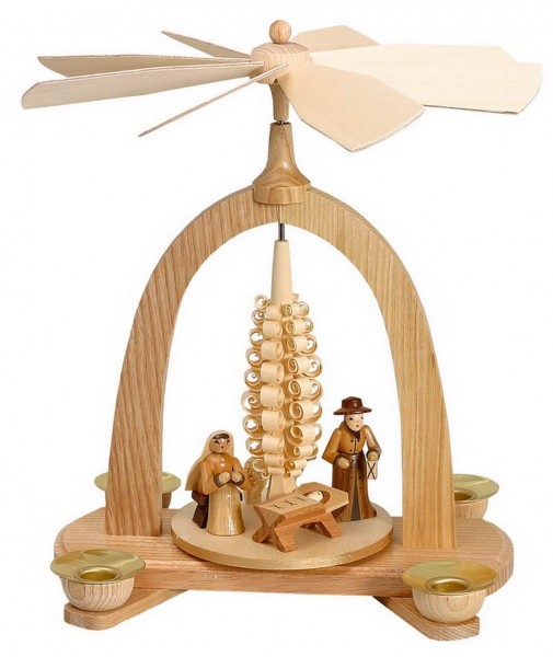 Christmas pyramid with nativity figures, 23 cm by Theo Lorenz