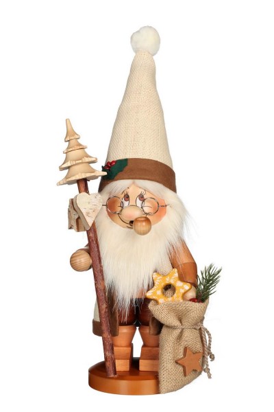 German Insence Smoker gnome santa with stick, 39 cm, Christian Ulbricht GmbH & Co KG Seiffen/ Erzgebirge