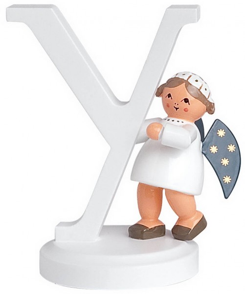 Miniature Christmas angel with the letter Y, 7 cm by KWO