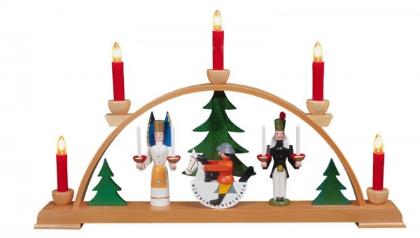 Candle arch Seiffen motif with red candles from Eckert