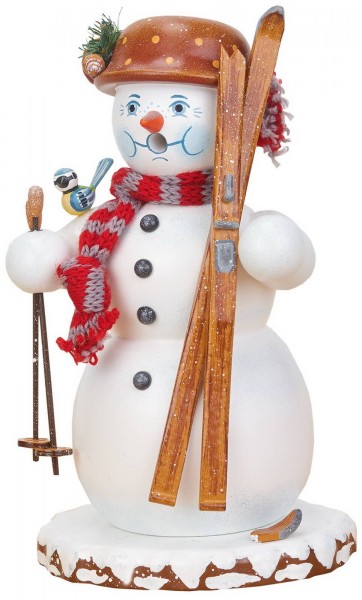 German Incense Smoker Snowman, 20 cm, Hubrig Volkskunst GmbH Zschorlau/ Erzgebirge