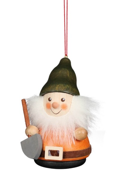 Christmas tree decorations & Ornaments Gnome with Shovel, 8 cm by Christian Ulbricht Seiffen / Ore Mountains
