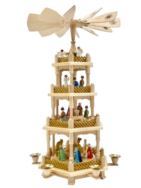 Christmas pyramid Holy Story, 4 – tiered, 54 cm by Richard Glässer