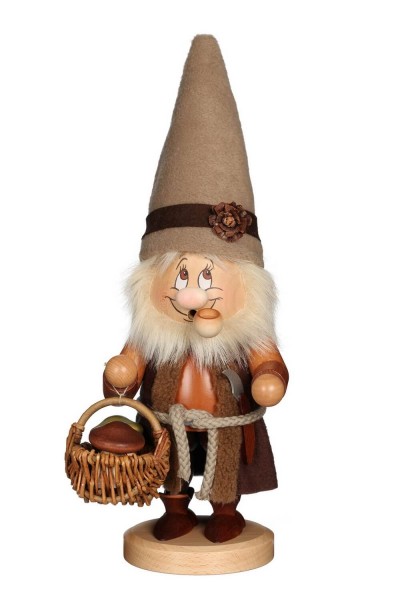 German Insence Smoker gnome with mushroom, 37 cm, Christian Ulbricht GmbH & Co KG Seiffen/ Erzgebirge