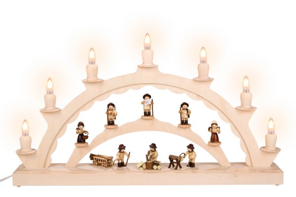 Candle arch forest people, 50 cm, electrically illuminated by SEIFFEN.COM