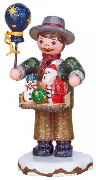 German Figurine Winter Kid Toy retailer, 8 cm, Hubrig Volkskunst GmbH Zschorlau/ Erzgebirge