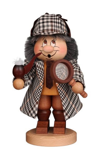 Smoking man gnome Sherlock Holmes, 27 cm by Christian Ulbricht