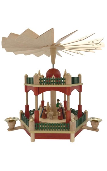 Christmas pyramid with Christ's birth, 28 cm by Richard Glässer_1