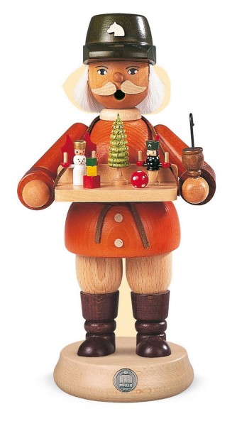 Smoking man toy salesman made of wood by Müller Kleinkunst from Seiffen