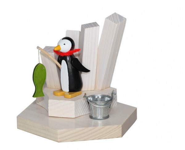 Pinguin mit Angel, 9 cm von Volker Zenker