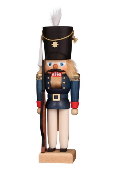 German Nutcracker Soldier, blue, 30 cm by Christian Ulbricht Seiffen / Ore Mountains