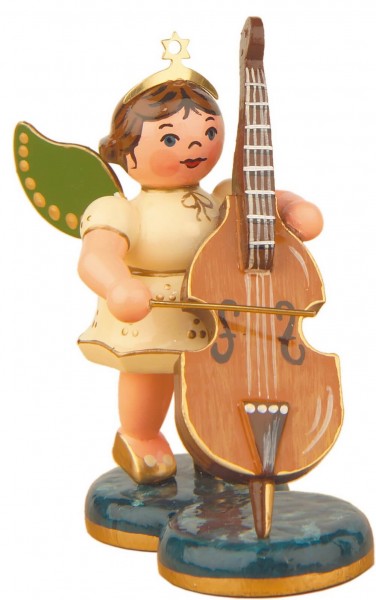 German Christmas Angel - contrabass, 6,5 cm, Hubrig Volkskunst GmbH Zschorlau/ Erzgebirge