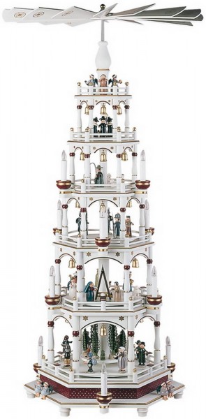 Pyramid Christmas story, white-bordeaux, 106 cm by KWO