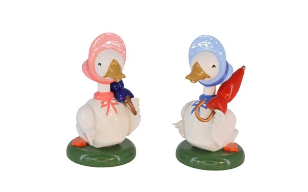 Miniatur Gänse mit Regenschirm, farbig von SEIFFEN.COM_3