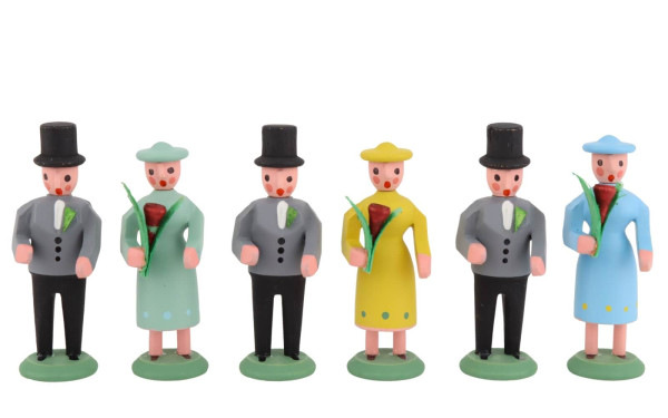 Miniature wedding procession, 6-piece set, coloured, from SEIFFEN.COM_2