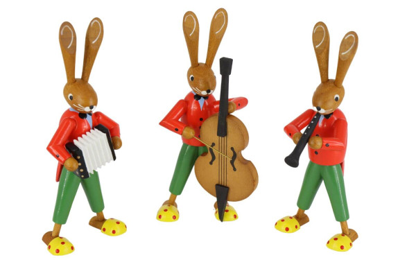 Easter bunny trio strings, 12 cm, colored by Ralf Zenker_1
