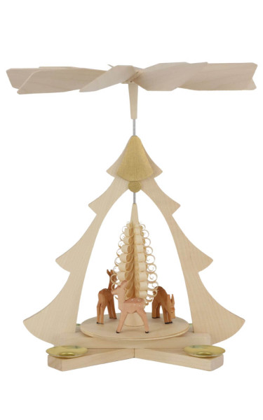 Weihnachtspyramide mit Rehe, natur, 28 cm von Ralf Zenker_1