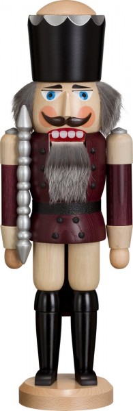 German Christmas Nutcracker King, aubergine, glaze, 38 cm, Seiffener Volkskunst eG Seiffen/ Erzgebirge