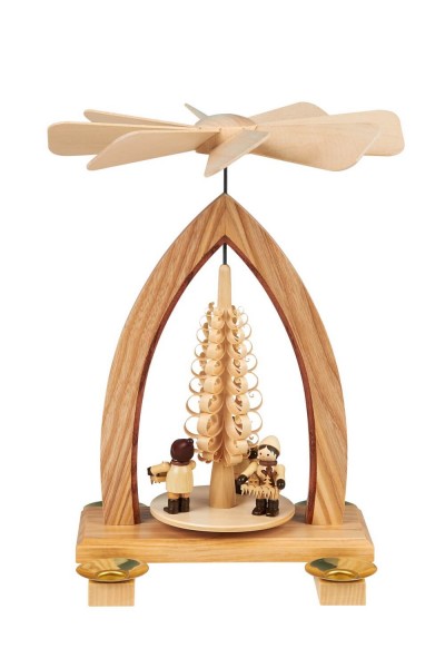 Christmas pyramid Striezelkinder, 26 cm, natural by Heinz Lorenz