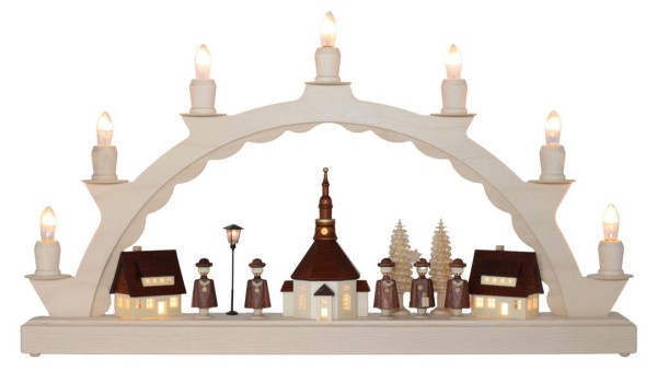 Candle arch Seiffen village with Seiffener Kurrende by SEIFFEN.COM