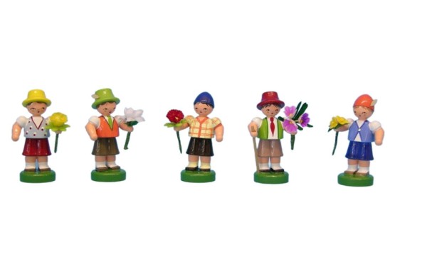 Miniature flower boys, 5 pieces hand-painted by Figurenland Uhlig GmbH