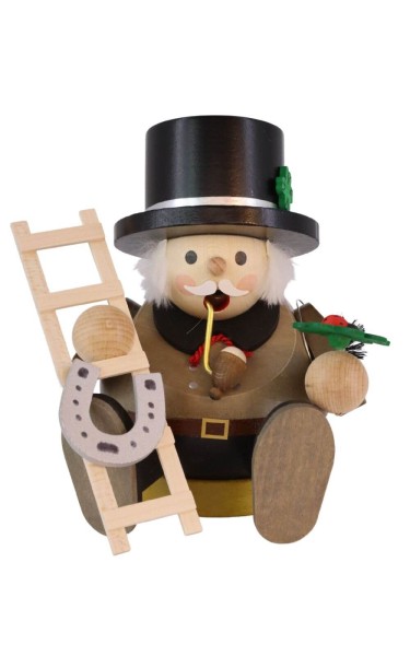 Ball smoking man chimney sweep sitting, 14 cm by Richard Glässer