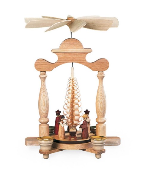 Christmas pyramid Nativity with chip tree, 32 cm by Müller Kleinkunst