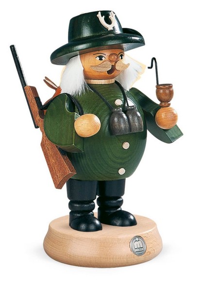 Smoking man forester made of wood by Müller Kleinkunst from Seiffen