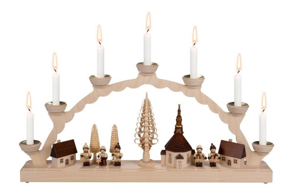 Candle arch Seiffen village with children for wax candles by SEIFFEN.COM