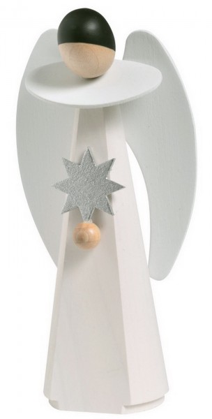 Miniature Christmas angel with star, modern white, 11 cm by KWO