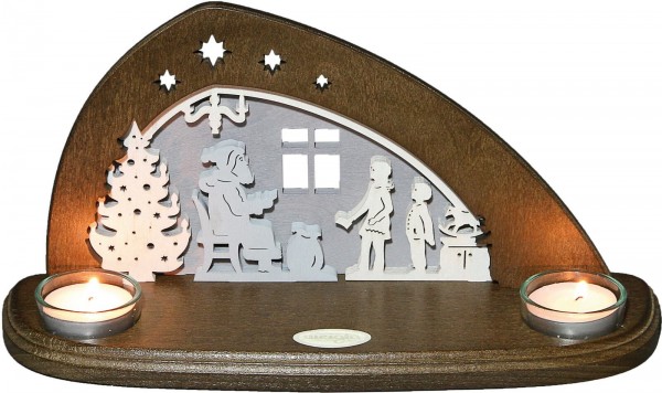 Candle holder for tea lights with gifts from Weigla