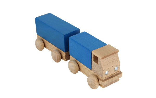 Wooden toy truck with trailer, colored by Ebert GmbH_2