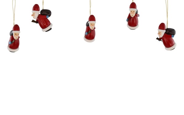 Christmas tree decorations Santa Claus, 5 pieces by Knuth Neuber