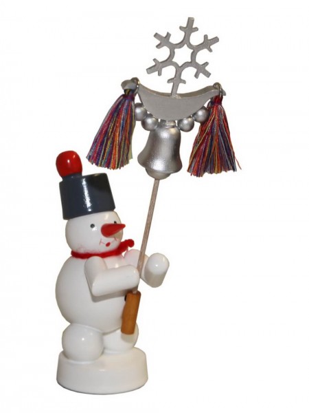 Snowman with bell tree, 13 cm by Ralf Zenker