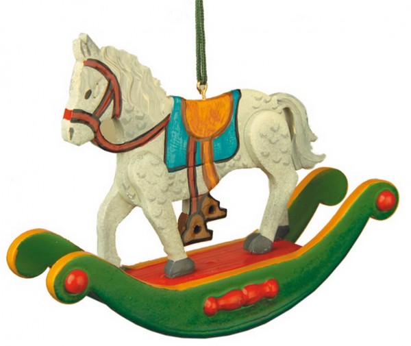 Christmas Tree Decoration & Ornament rocking horse, 7 cm, Hubrig Volkskunst GmbH Zschorlau/ Erzgebirge