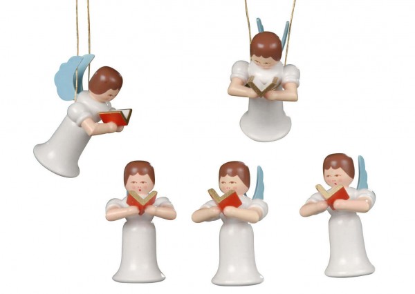 Christmas tree decoration angel with hymnal, 5 pieces by Albin Preißler_pic1